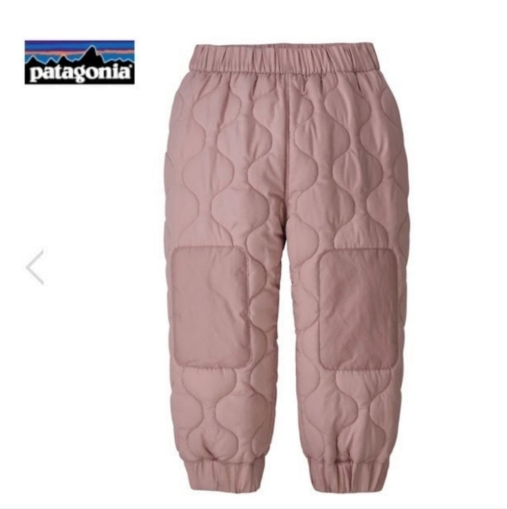 Pale Pink Patagonia Baby Quilted Puff Joggers, Size 6 Months